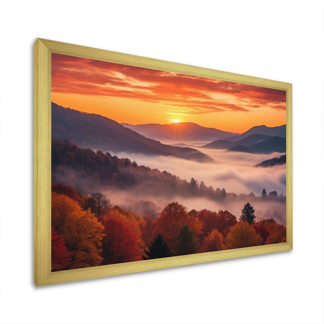 Tennessee Great Smoky Mountains Sunset II - Landscapes Canvas Wall Art