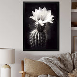 Black White Cactus Minimal Collage - Floral Canvas Wall Art