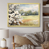 White Grey Dogwood At The Farm I - Floral Canvas Wall Art