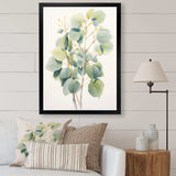 Green White Minimalism Eucalyptus Essence V - Floral Canvas Wall Art