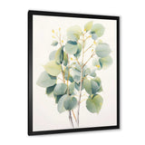 Green White Minimalism Eucalyptus Essence V - Floral Canvas Wall Art