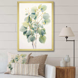 Green White Minimalism Eucalyptus Essence V - Floral Canvas Wall Art