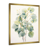 Green White Minimalism Eucalyptus Essence V - Floral Canvas Wall Art