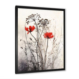 Red Grey Herb Garden I - Floral Canvas Wall Art