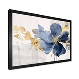 Blue White Hibiscus Tropical Harmony Flowers I - Floral Canvas Wall Art