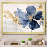 Blue White Hibiscus Tropical Harmony Flowers I - Floral Canvas Wall Art