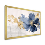 Blue White Hibiscus Tropical Harmony Flowers I - Floral Canvas Wall Art