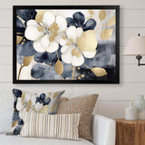 White Gold Hydrangea Blooms Heaven II - Floral Canvas Wall Art