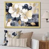 White Gold Hydrangea Blooms Heaven II - Floral Canvas Wall Art