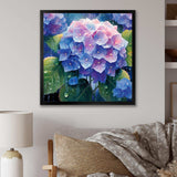 Blue Green Hydrangea Bloom - Floral Canvas Wall Art