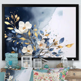 White Blue Lilac Blooms - Floral Canvas Wall Art