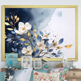 White Blue Lilac Blooms - Floral Canvas Wall Art