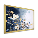 White Blue Lilac Blooms - Floral Canvas Wall Art