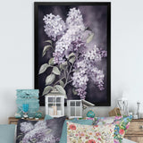 Purple Green Lilacs Fragrants Blossum - Floral Canvas Wall Art