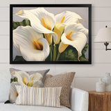 White Green Lily Serenade - Floral Canvas Wall Art