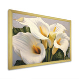 White Green Lily Serenade - Floral Canvas Wall Art