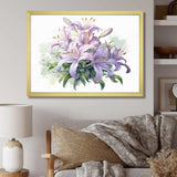 Purple Green Lily Symphony I - Floral Canvas Wall Art