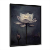 Grey Monochrome Lotus Symphony III - Floral Canvas Wall Art