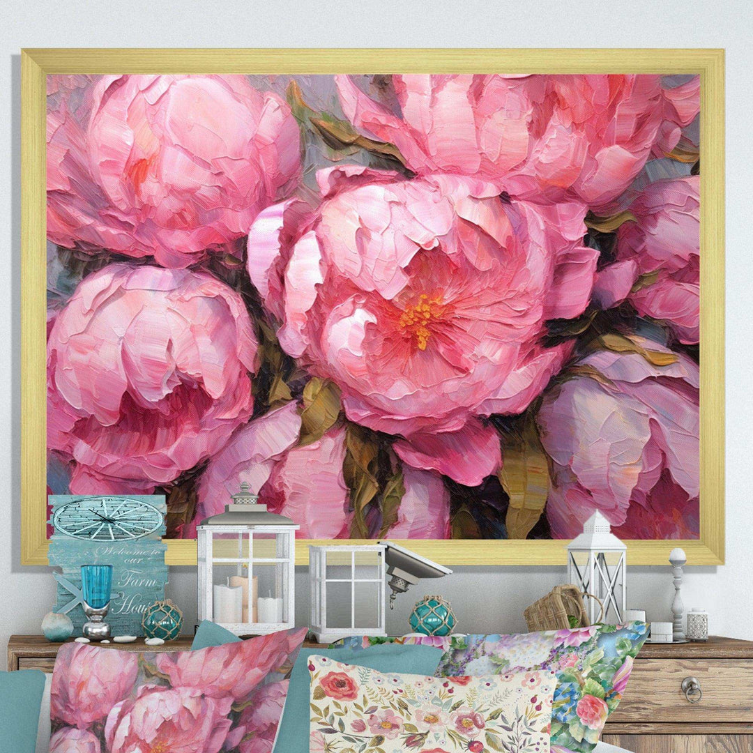 Pink Peony Perfection I - Floral Canvas Wall Art