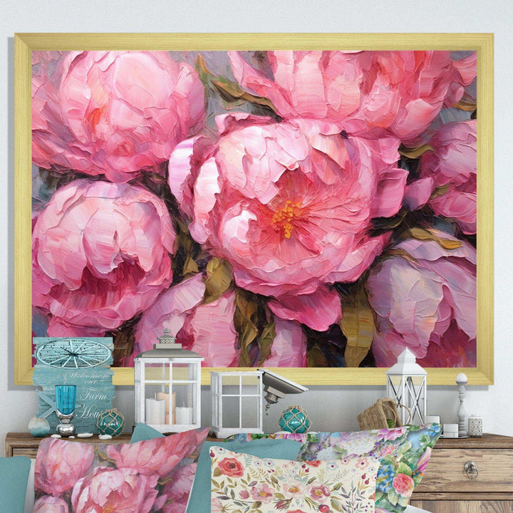 Pink Peony Perfection I - Floral Canvas Wall Art