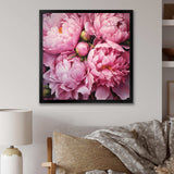 Pink Green Peony Captivating II - Floral Canvas Wall Art