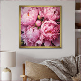 Pink Green Peony Captivating II - Floral Canvas Wall Art