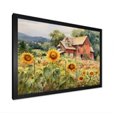 Golden Sunflower At The Farm III - Floral Canvas Wall Art