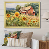 Golden Sunflower At The Farm III - Floral Canvas Wall Art