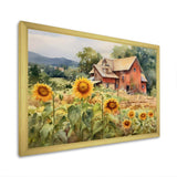 Golden Sunflower At The Farm III - Floral Canvas Wall Art