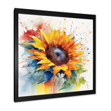 Yellow Blue Golden Sunflowers I - Floral Canvas Wall Art