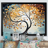 Yellow Grey Majestic Canopies Tree - Landscapes Canvas Wall Art