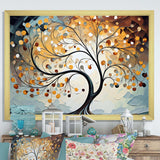 Yellow Grey Majestic Canopies Tree - Landscapes Canvas Wall Art