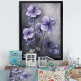 Purple Grey Violets Dream I - Floral Canvas Wall Art