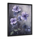 Purple Grey Violets Dream I - Floral Canvas Wall Art