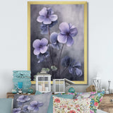 Purple Grey Violets Dream I - Floral Canvas Wall Art