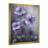 Purple Grey Violets Dream I - Floral Canvas Wall Art