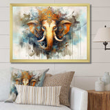 Vibrant Hinduisim Elephant I - Spiritual Canvas Wall Art