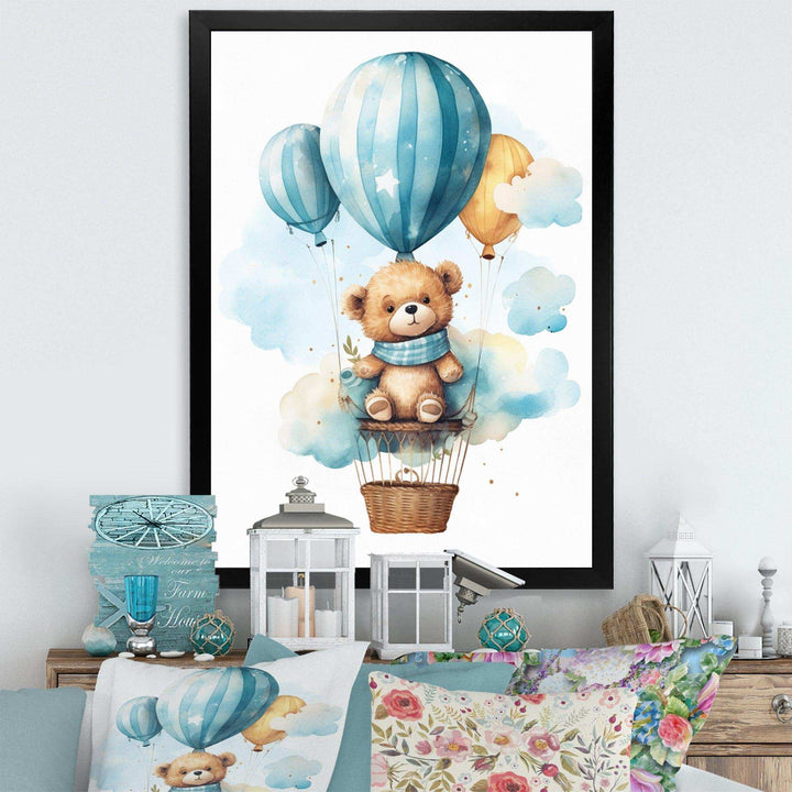 Nursery Bear Cub Children Dreams II - Animals Canvas Wall Art