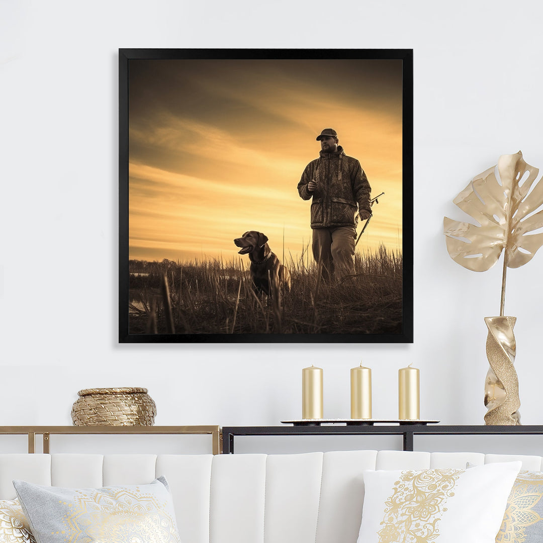 Hunting At Sunrise I - Hunting &amp; Fishing Canvas Wall Art
