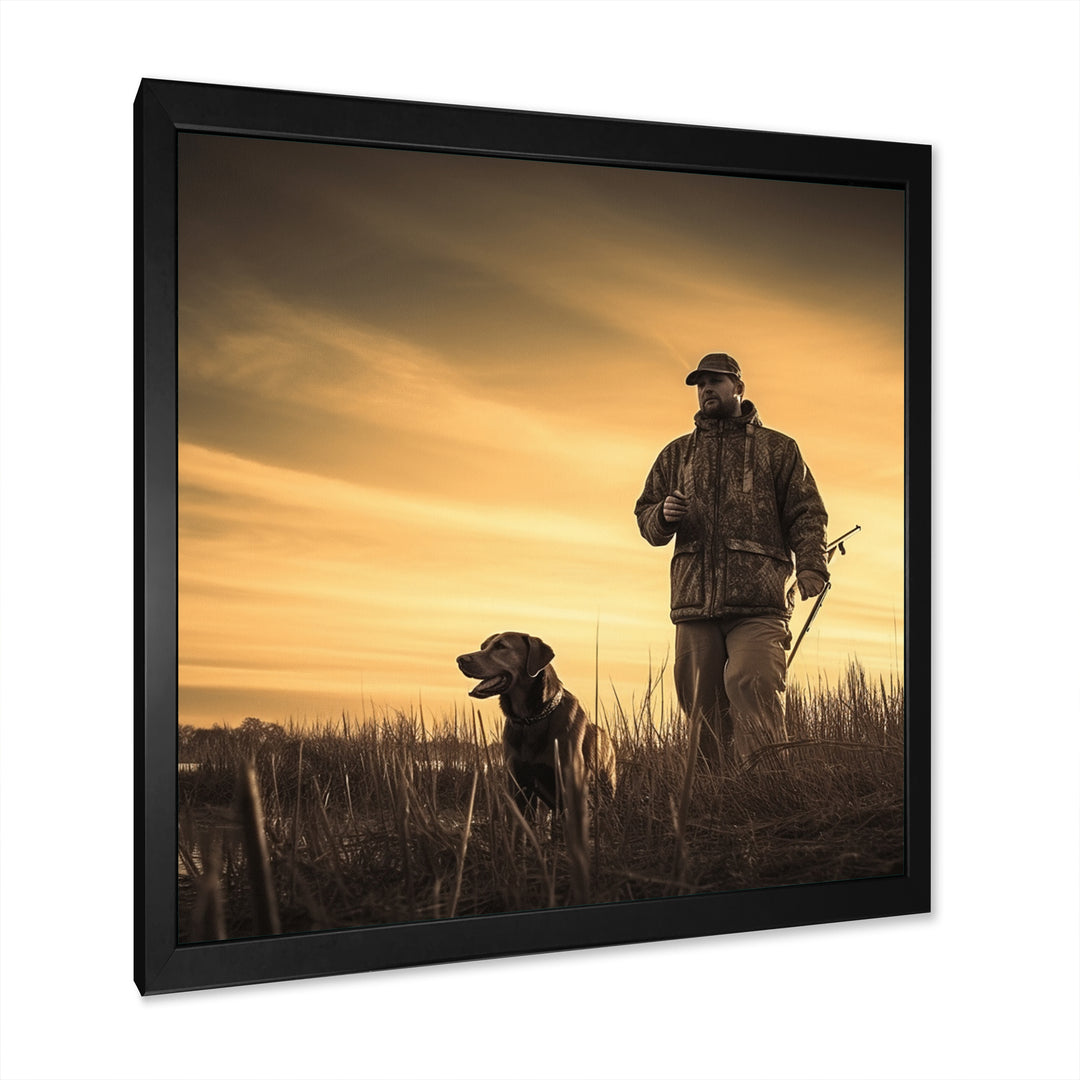 Hunting At Sunrise I - Hunting &amp; Fishing Canvas Wall Art