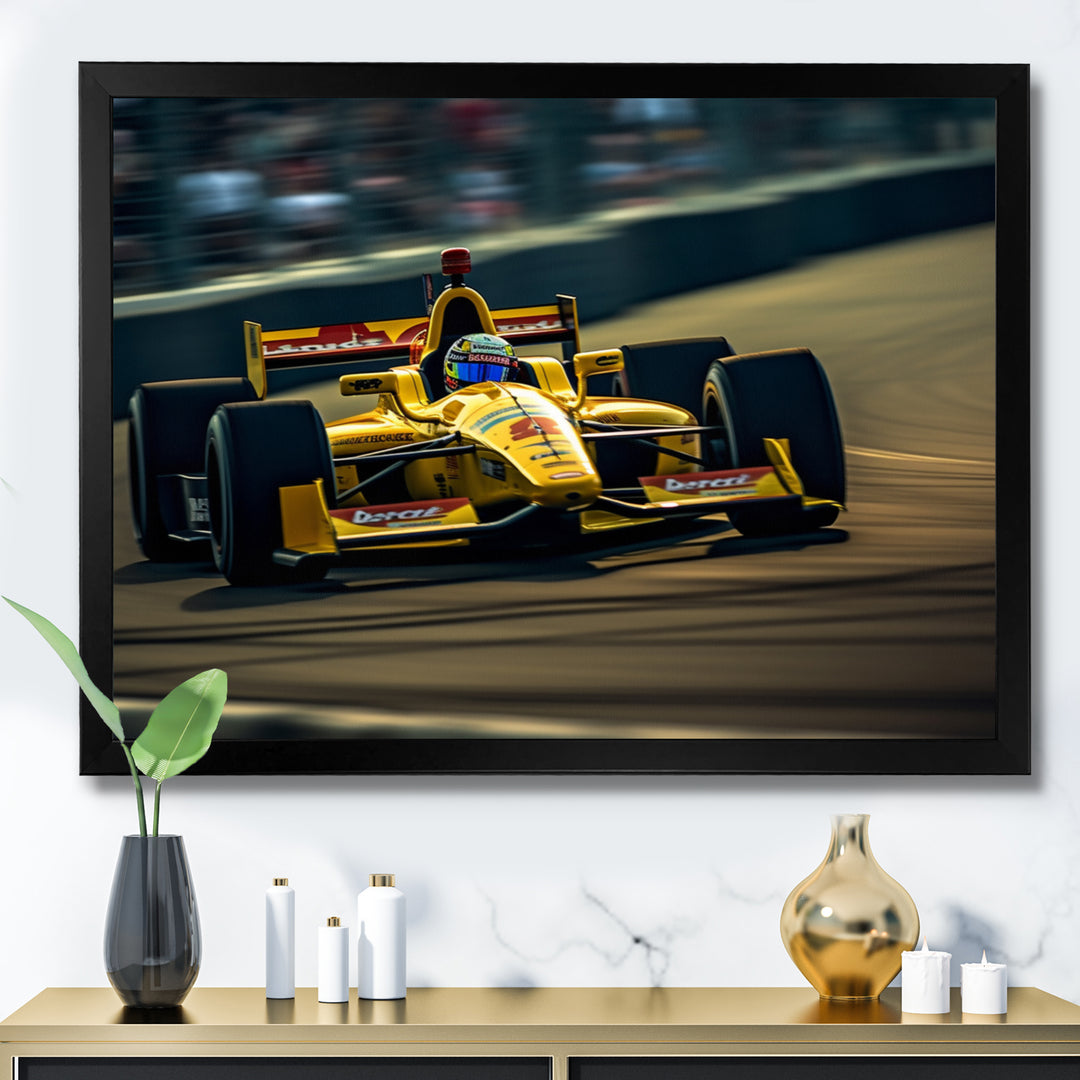 Speedway Formula Car Rush I - Racing Canvas Wall Art