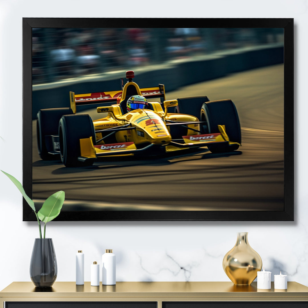 Speedway Formula Car Rush I - Racing Canvas Wall Art