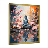 Floral Buddha In Meditation I - Spiritual Canvas Wall Art