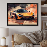 Orange Exotic Car On Offroad I - Transportation Canvas Wall Art