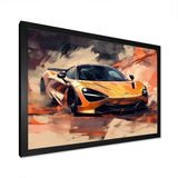 Orange Exotic Car On Offroad I - Transportation Canvas Wall Art