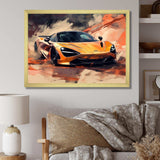 Orange Exotic Car On Offroad I - Transportation Canvas Wall Art