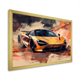 Orange Exotic Car On Offroad I - Transportation Canvas Wall Art