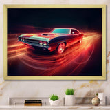 Muscle American Car Neon - Transportation Canvas Wall Art