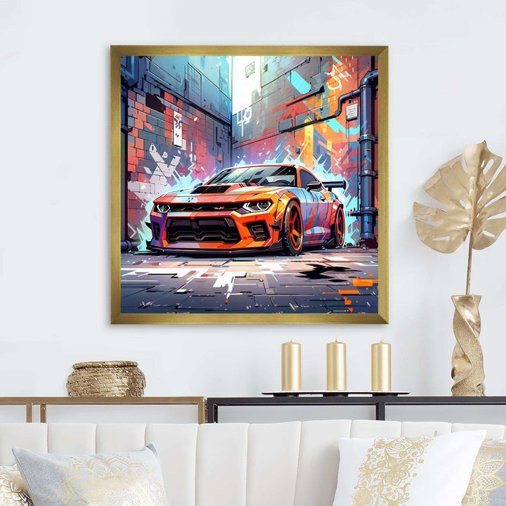 Graffiti Muscle Car III - Transportation Canvas Wall Art