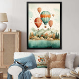 Flower Bouquet In Hot Air Ballon I - Transportation Canvas Wall Art